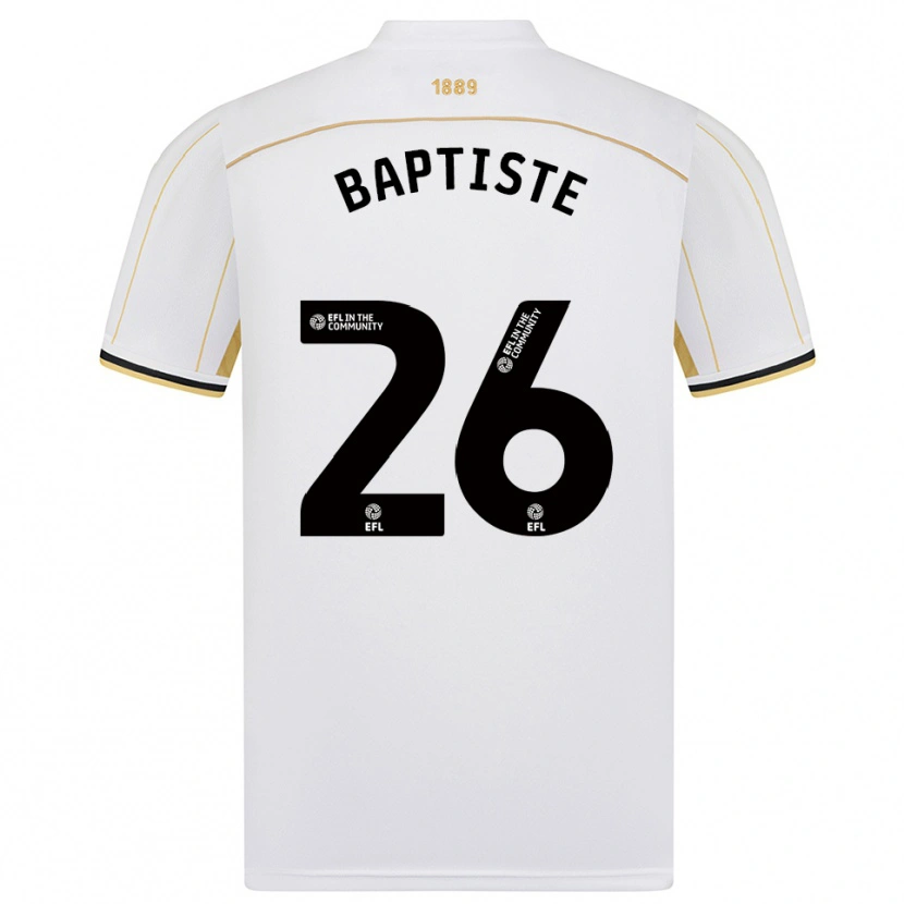 Danxen Mujer Camiseta Jamal Baptiste #26 Blanco Oro 2ª Equipación 2025/26 La Camisa México