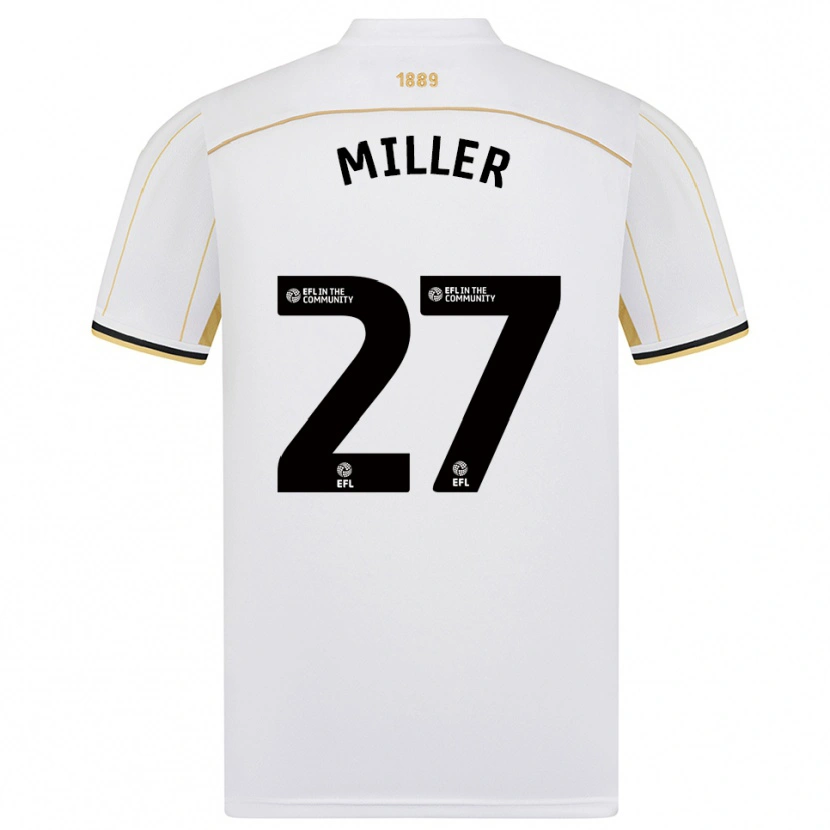 Danxen Mujer Camiseta Lara Miller #27 Blanco Oro 2ª Equipación 2025/26 La Camisa México