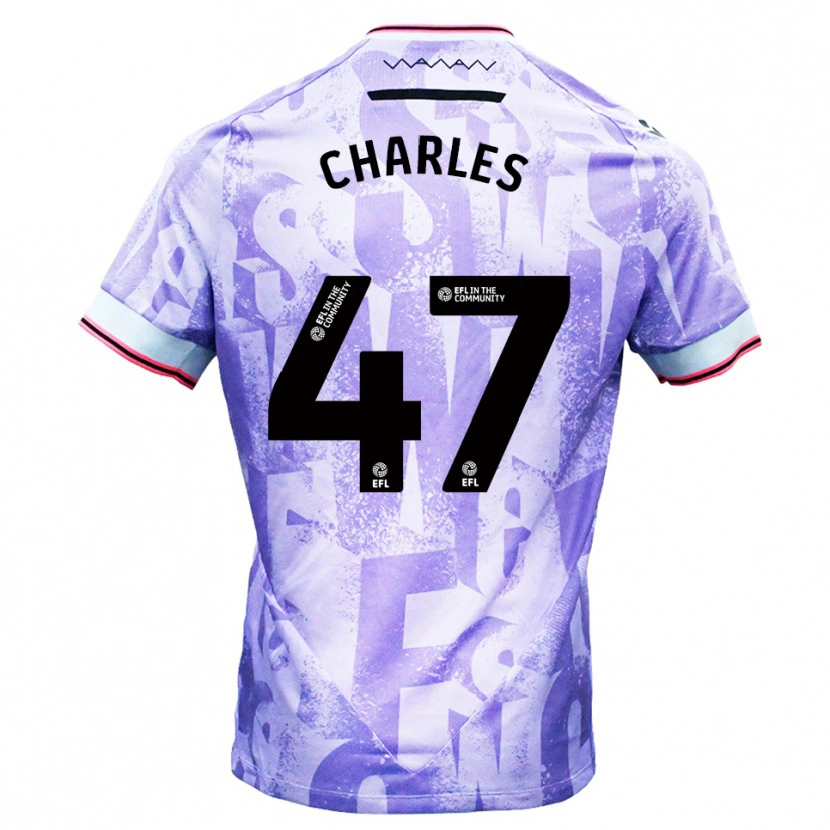Danxen Mujer Camiseta Pierce Charles #47 Lila Blanco 2ª Equipación 2025/26 La Camisa México