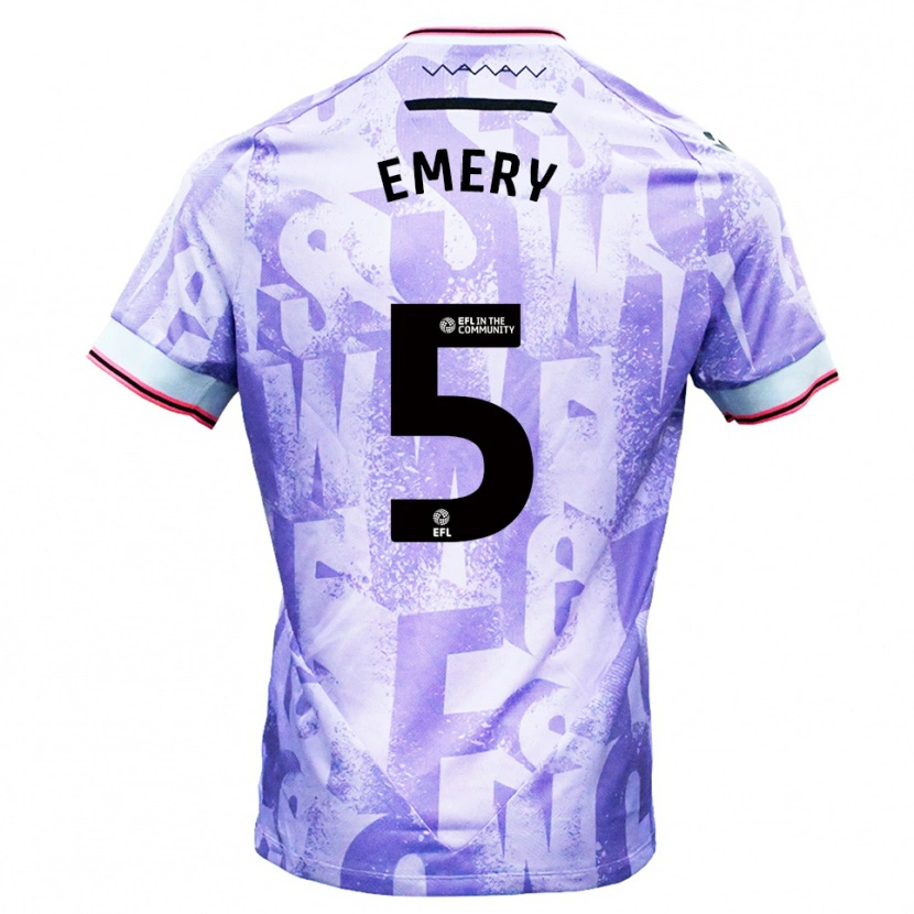 Danxen Mujer Camiseta Joe Emery #5 Lila Blanco 2ª Equipación 2025/26 La Camisa México