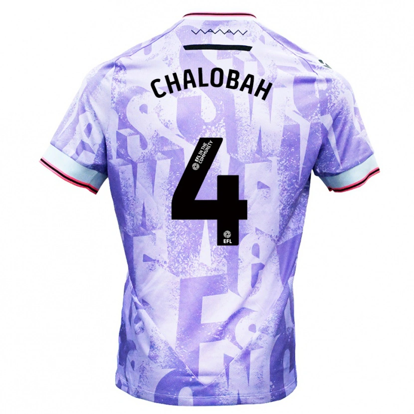 Danxen Mujer Camiseta Nathaniel Chalobah #4 Lila Blanco 2ª Equipación 2025/26 La Camisa México