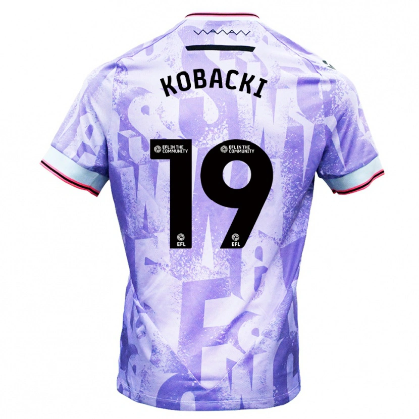 Danxen Mujer Camiseta Olaf Kobacki #19 Lila Blanco 2ª Equipación 2025/26 La Camisa México