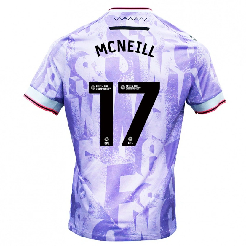 Danxen Mujer Camiseta Charlie Mcneill #17 Lila Blanco 2ª Equipación 2025/26 La Camisa México