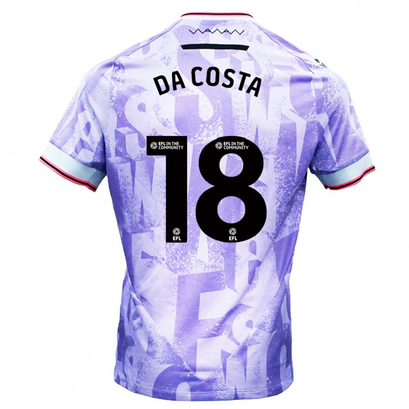 Danxen Mujer Camiseta Daniel Da Costa #18 Lila Blanco 2ª Equipación 2025/26 La Camisa México