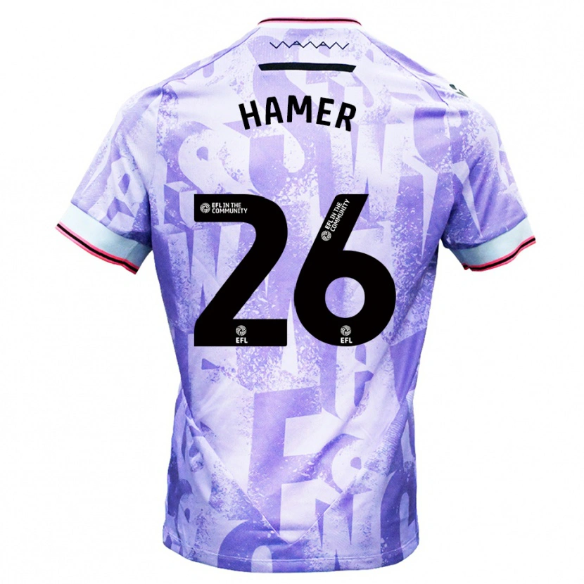 Danxen Mujer Camiseta Ben Hamer #26 Lila Blanco 2ª Equipación 2025/26 La Camisa México