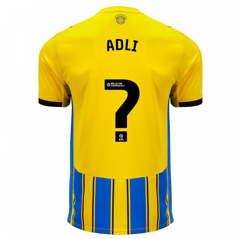 Danxen Mujer Camiseta Mohamed Adli #0 Azul Amarillo 2ª Equipación 2025/26 La Camisa México
