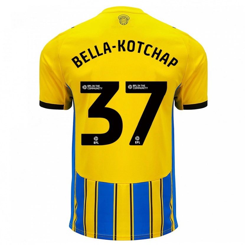 Danxen Mujer Camiseta Armel Bella-Kotchap #37 Azul Amarillo 2ª Equipación 2025/26 La Camisa México