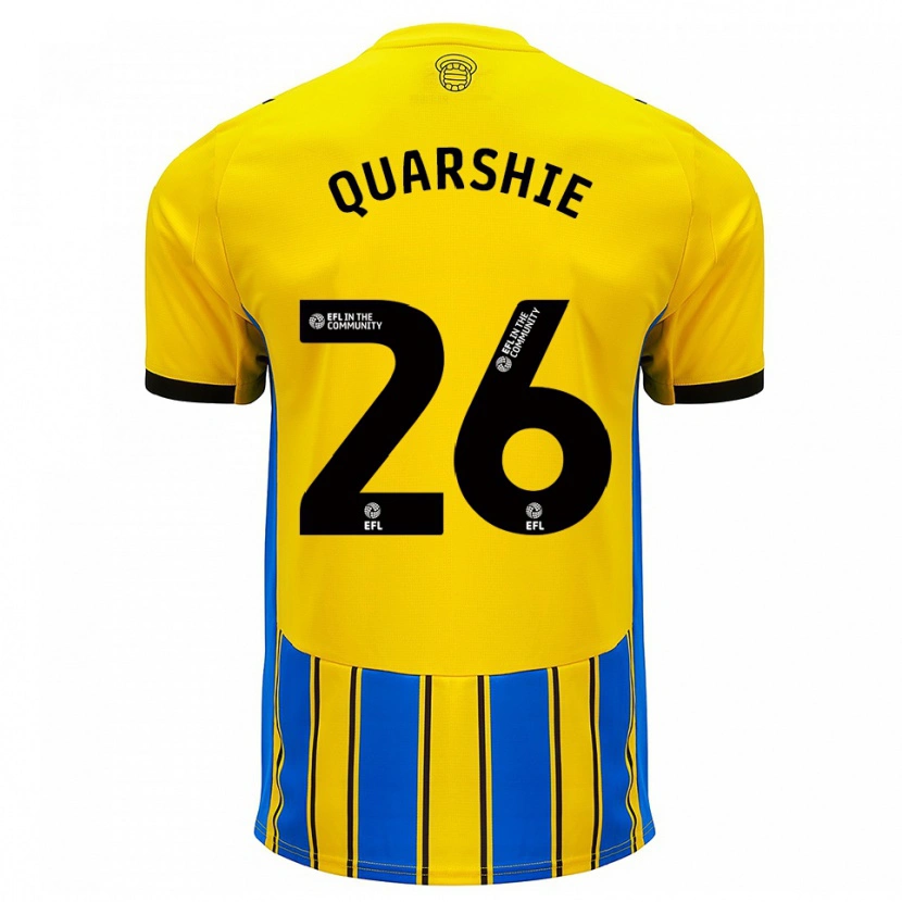 Danxen Mujer Camiseta Joshua Quarshie #26 Azul Amarillo 2ª Equipación 2025/26 La Camisa México