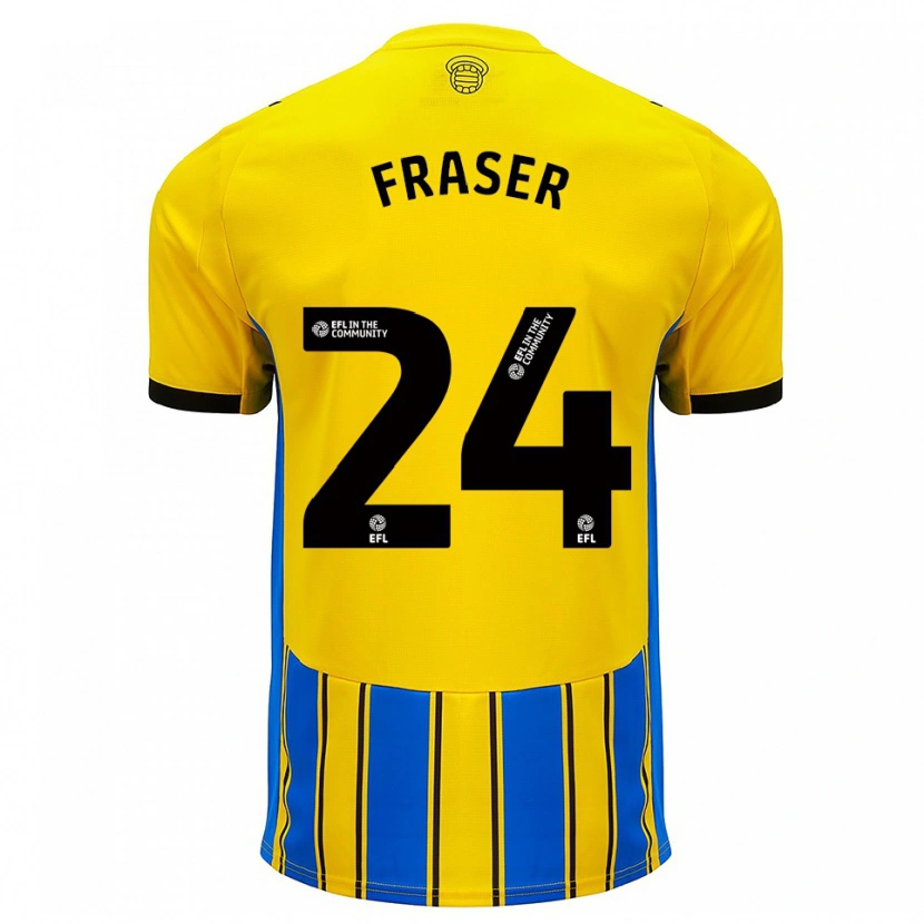 Danxen Mujer Camiseta Ryan Fraser #24 Azul Amarillo 2ª Equipación 2025/26 La Camisa México