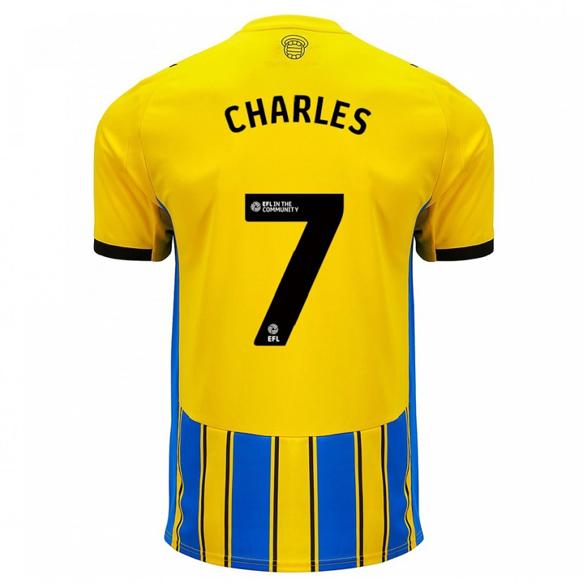 Danxen Mujer Camiseta Brandon Charles #7 Azul Amarillo 2ª Equipación 2025/26 La Camisa México