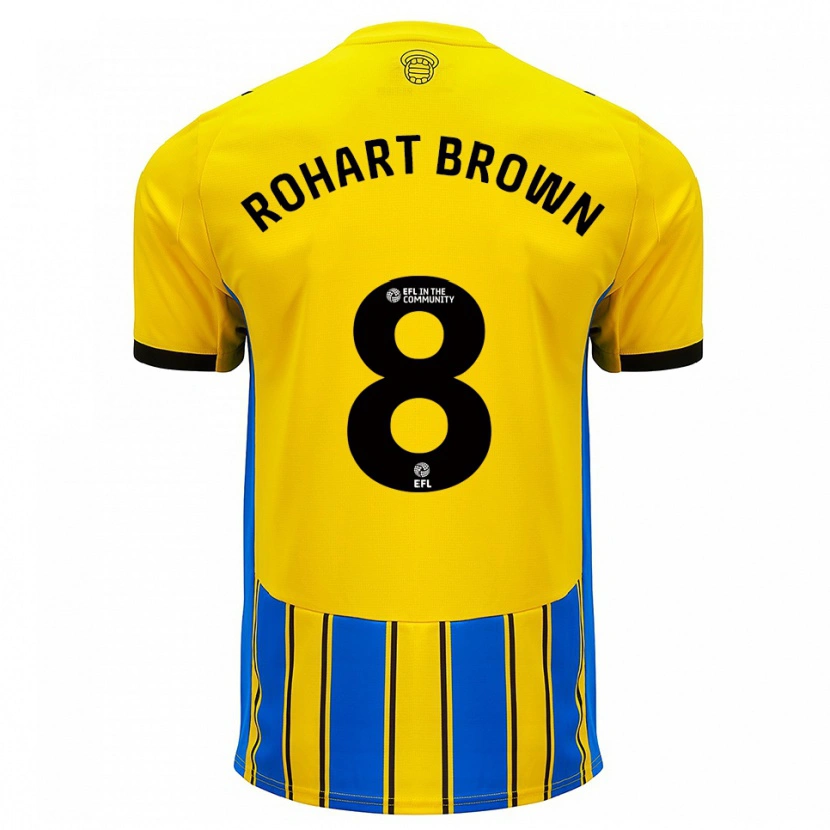 Danxen Mujer Camiseta Thierry Rohart-Brown #8 Azul Amarillo 2ª Equipación 2025/26 La Camisa México