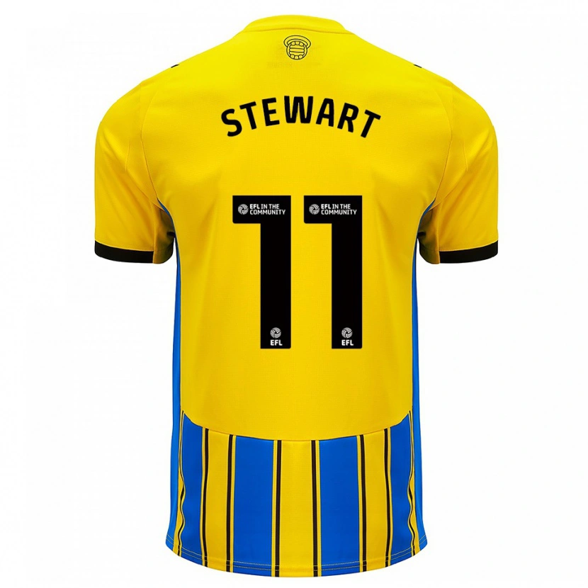 Danxen Mujer Camiseta Ross Stewart #11 Azul Amarillo 2ª Equipación 2025/26 La Camisa México