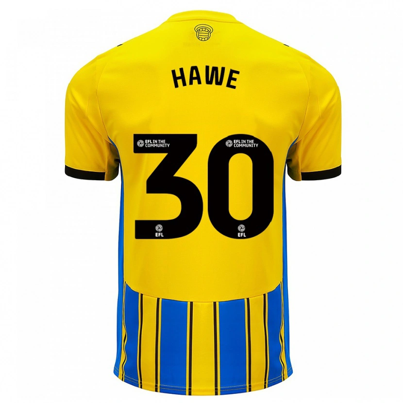 Danxen Mujer Camiseta Luke Hawe #30 Azul Amarillo 2ª Equipación 2025/26 La Camisa México