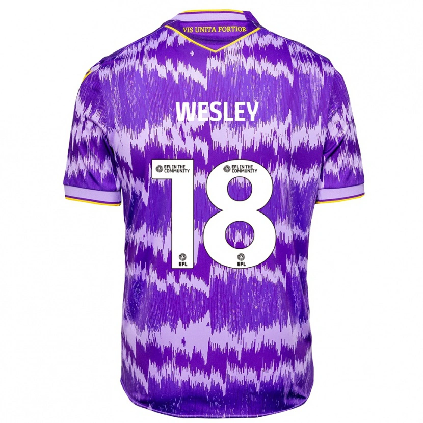 Danxen Mujer Camiseta Wesley Moraes #18 Púrpura Amarillo 2ª Equipación 2025/26 La Camisa México