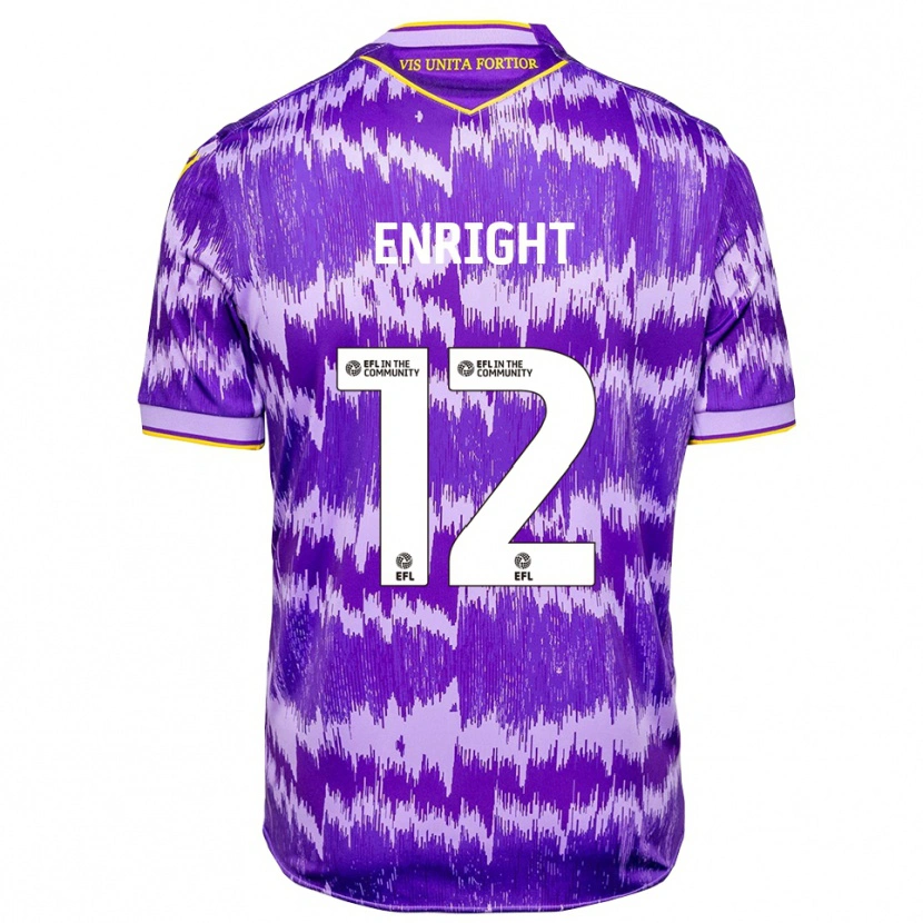 Danxen Mujer Camiseta Luke Enright #12 Púrpura Amarillo 2ª Equipación 2025/26 La Camisa México