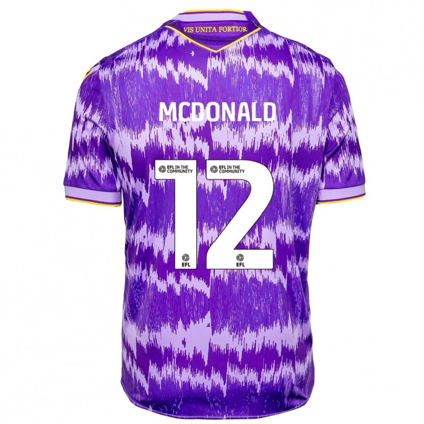 Danxen Mujer Camiseta Kayleigh Mcdonald #12 Púrpura Amarillo 2ª Equipación 2025/26 La Camisa México