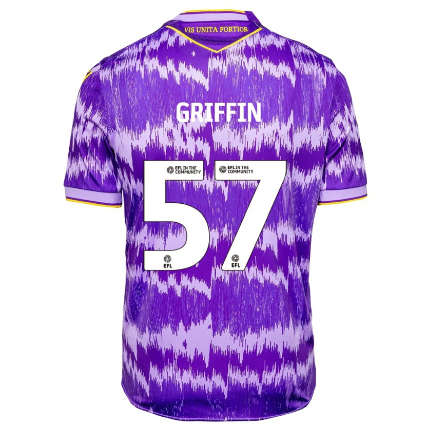 Danxen Mujer Camiseta Jake Griffin #57 Púrpura Amarillo 2ª Equipación 2025/26 La Camisa México