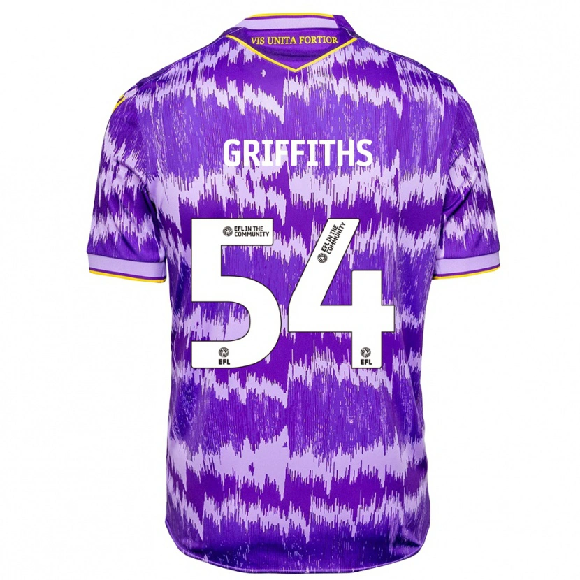 Danxen Mujer Camiseta Jack Griffiths #54 Púrpura Amarillo 2ª Equipación 2025/26 La Camisa México