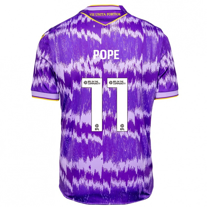 Danxen Mujer Camiseta Ollie Pope #11 Púrpura Amarillo 2ª Equipación 2025/26 La Camisa México