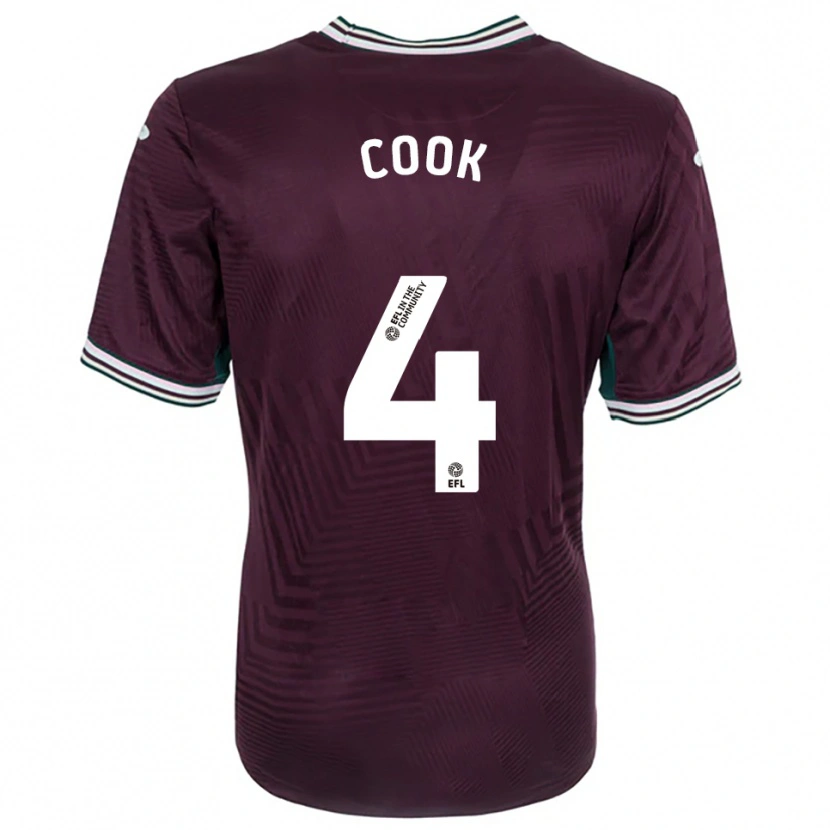 Danxen Mujer Camiseta Jacob Cook #4 Rojo Óxido Blanco 2ª Equipación 2025/26 La Camisa México