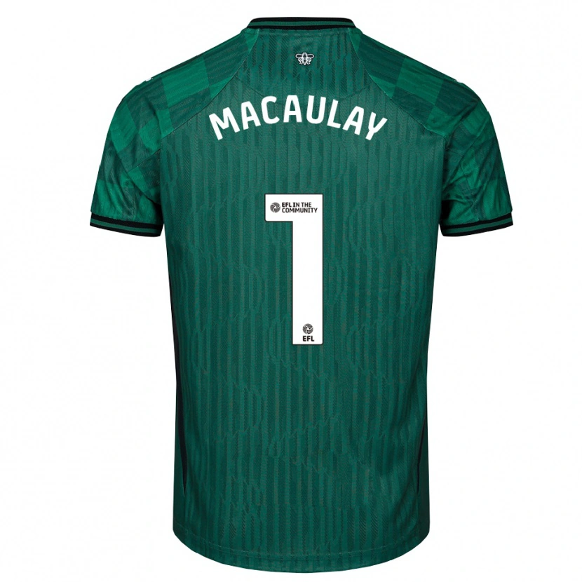 Danxen Mujer Camiseta Jonathan Macaulay #1 Verde Negro 2ª Equipación 2025/26 La Camisa México