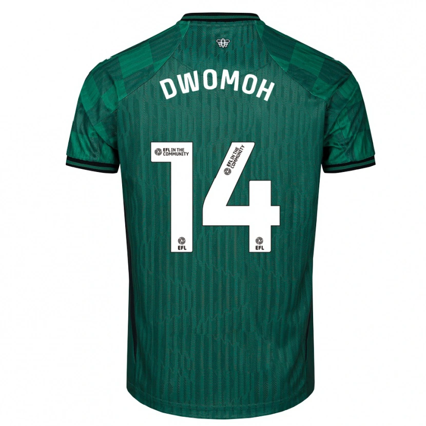 Danxen Mujer Camiseta Pierre Dwomoh #14 Verde Negro 2ª Equipación 2025/26 La Camisa México
