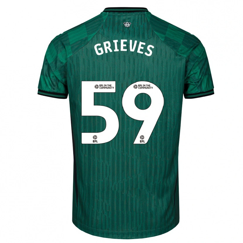Danxen Mujer Camiseta Jack Grieves #59 Verde Negro 2ª Equipación 2025/26 La Camisa México