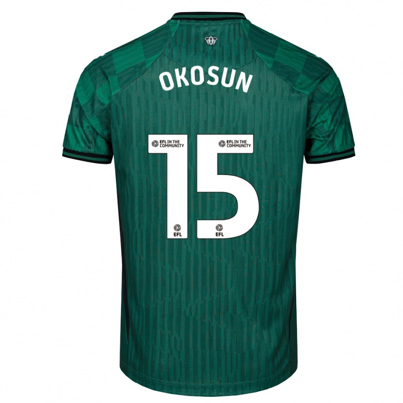 Danxen Mujer Camiseta Nickson Okosun #15 Verde Negro 2ª Equipación 2025/26 La Camisa México