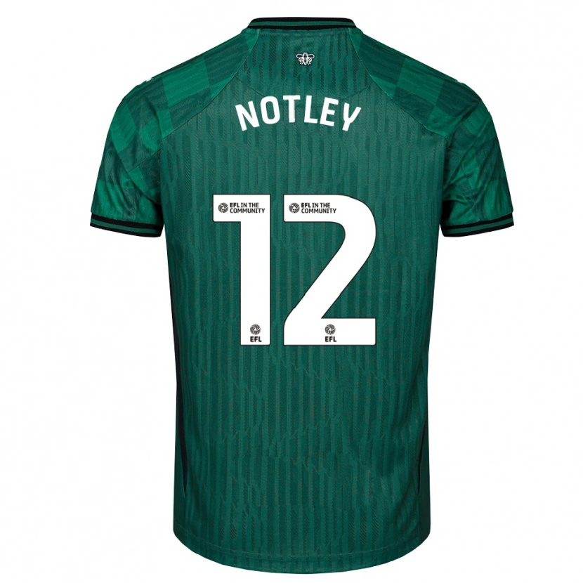 Danxen Mujer Camiseta Tyler Notley #12 Verde Negro 2ª Equipación 2025/26 La Camisa México