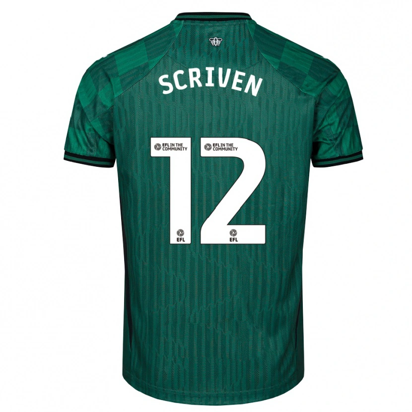 Danxen Mujer Camiseta Jonny Scriven #12 Verde Negro 2ª Equipación 2025/26 La Camisa México