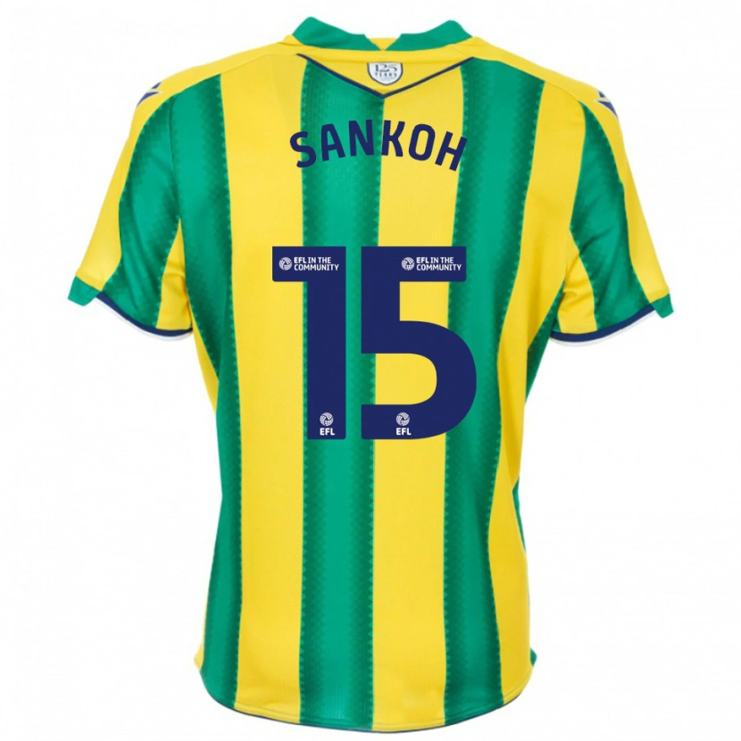 Danxen Mujer Camiseta Umar Sankoh #15 Amarillo Verde 2ª Equipación 2025/26 La Camisa México