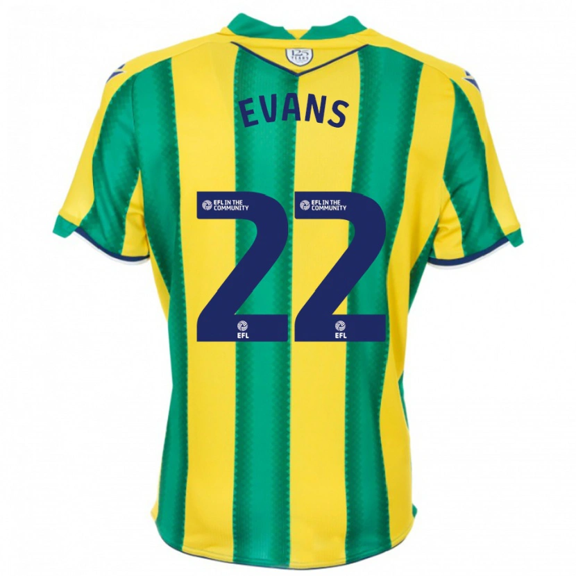 Danxen Mujer Camiseta Kate Evans #22 Amarillo Verde 2ª Equipación 2025/26 La Camisa México
