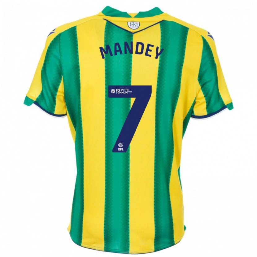 Danxen Mujer Camiseta Souleyman Mandey #7 Amarillo Verde 2ª Equipación 2025/26 La Camisa México