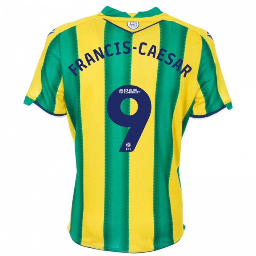 Danxen Mujer Camiseta Jaiden Francis-Caesar #9 Amarillo Verde 2ª Equipación 2025/26 La Camisa México