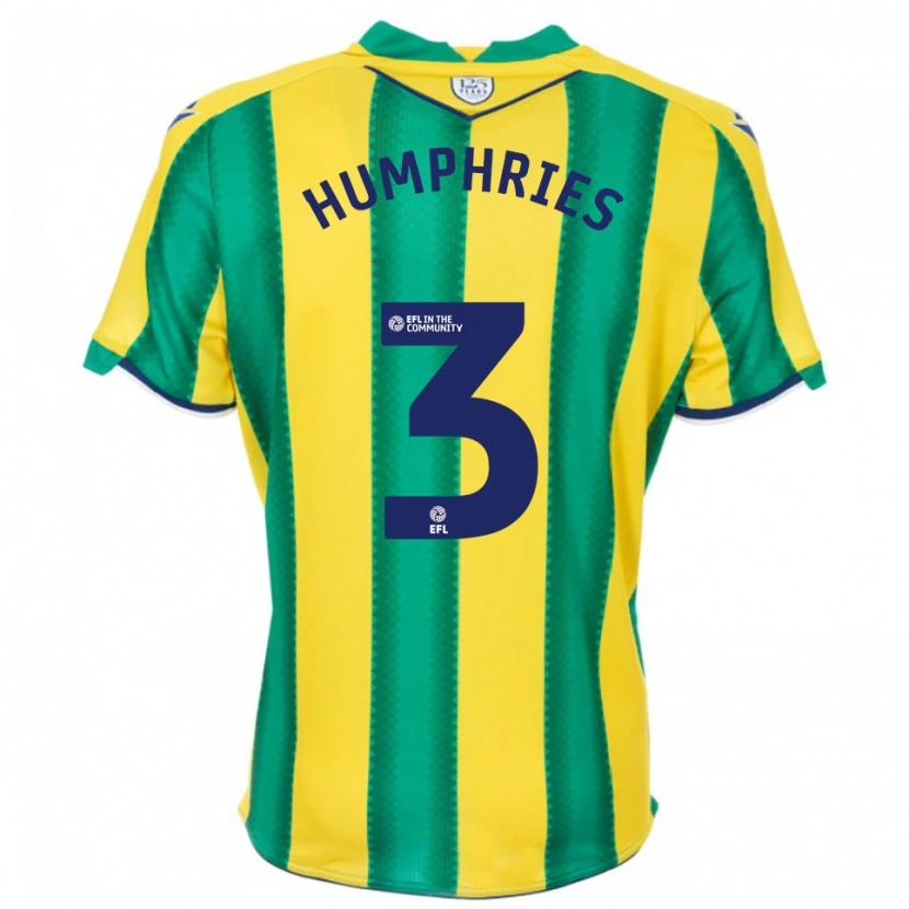 Danxen Mujer Camiseta Evan Humphries #3 Amarillo Verde 2ª Equipación 2025/26 La Camisa México