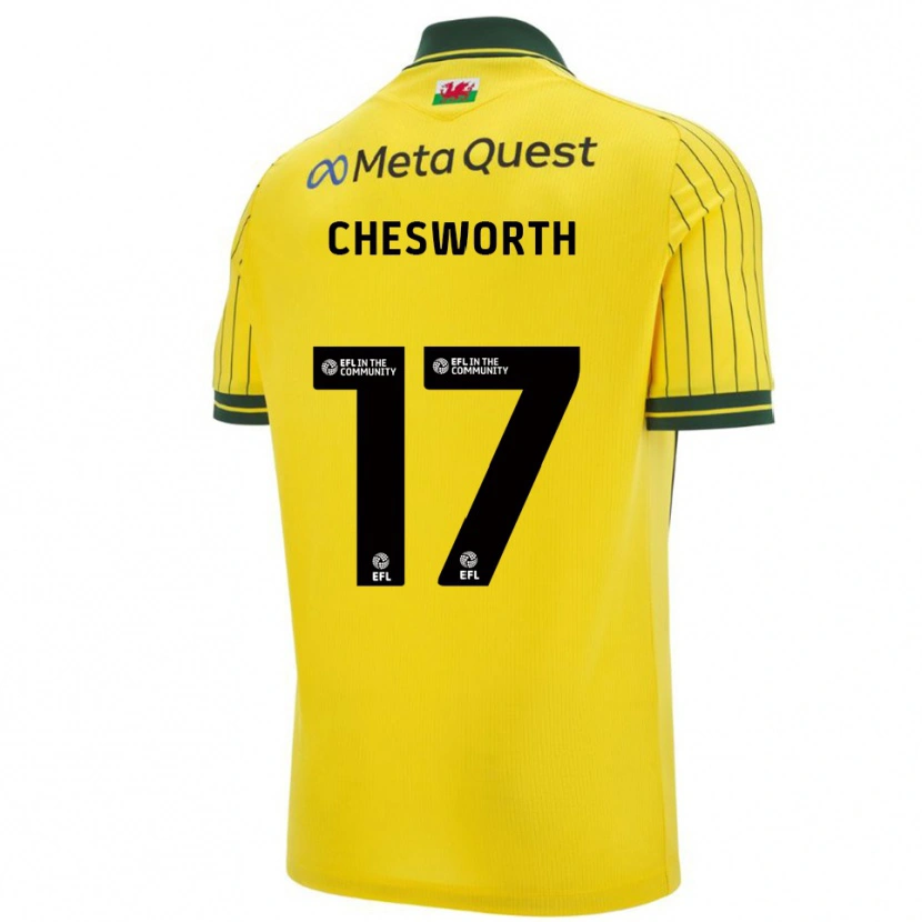 Danxen Mujer Camiseta Samuel Chesworth #17 Amarillo Verde 2ª Equipación 2025/26 La Camisa México