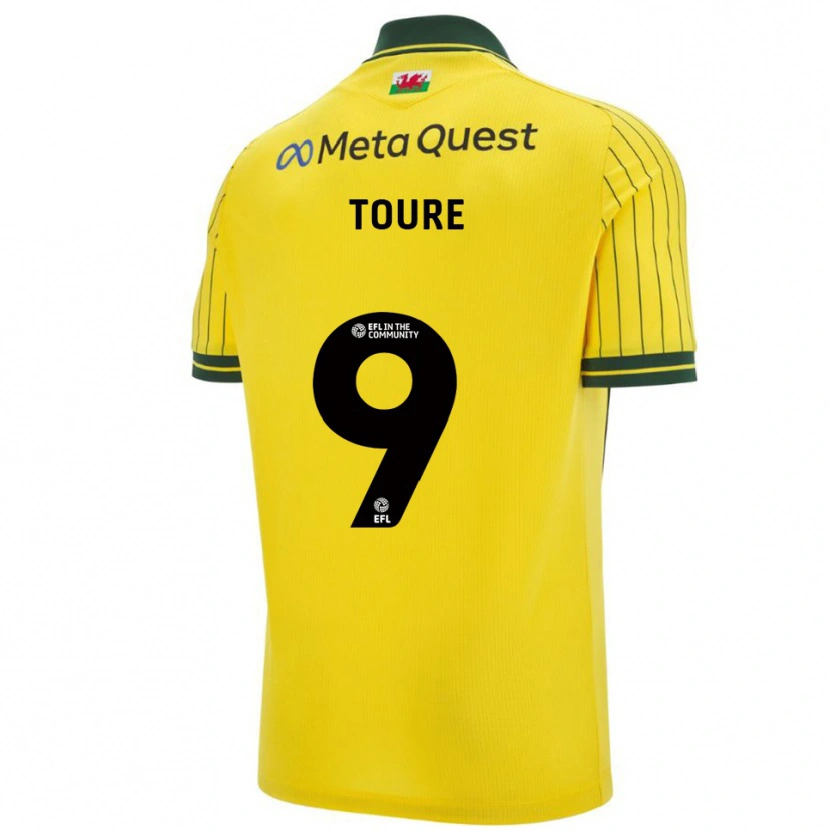 Danxen Mujer Camiseta Yassine Touré #9 Amarillo Verde 2ª Equipación 2025/26 La Camisa México