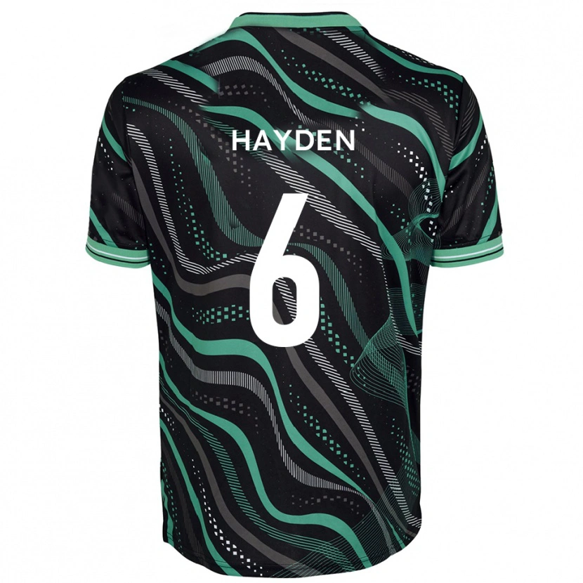 Danxen Mujer Camiseta Aaron Hayden #6 Negro Verde 2ª Equipación 2025/26 La Camisa México