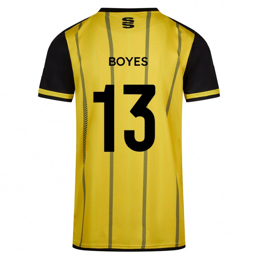 Danxen Mujer Camiseta Patrick Boyes #13 Amarillo Negro 2ª Equipación 2025/26 La Camisa México