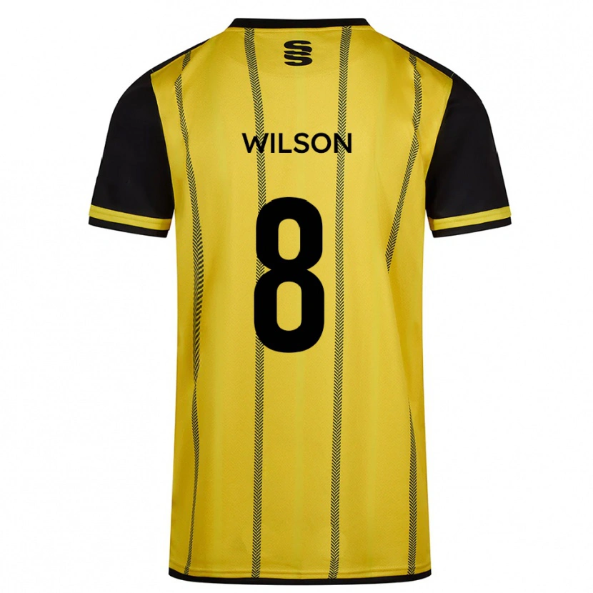 Danxen Mujer Camiseta George Wilson #8 Amarillo Negro 2ª Equipación 2025/26 La Camisa México