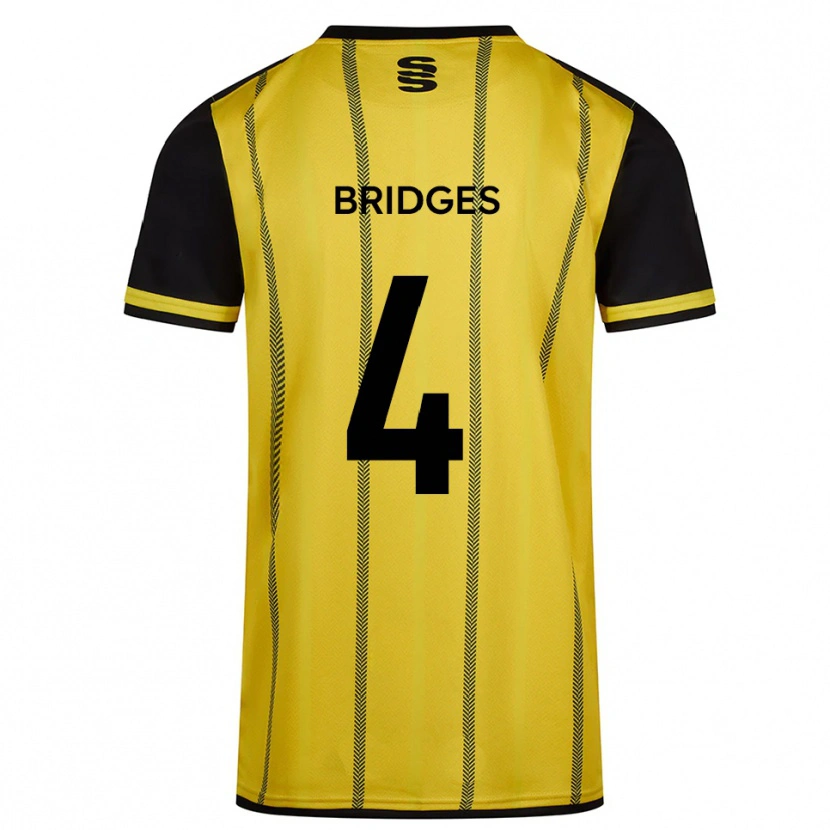 Danxen Mujer Camiseta Jacob Bridges #4 Amarillo Negro 2ª Equipación 2025/26 La Camisa México