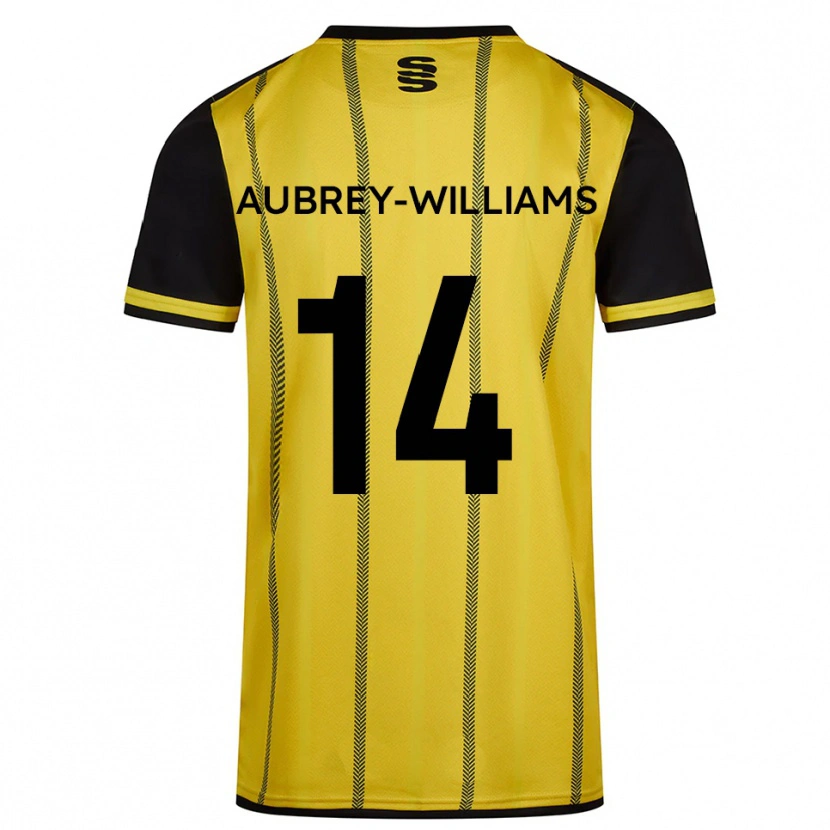 Danxen Mujer Camiseta Harrison Aubrey-Williams #14 Amarillo Negro 2ª Equipación 2025/26 La Camisa México