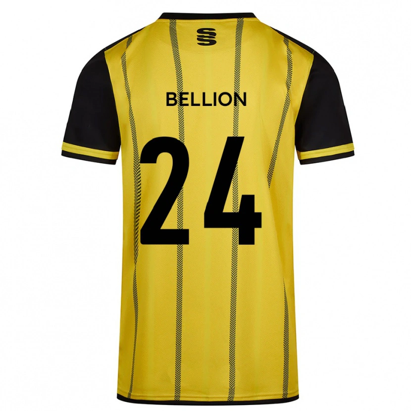 Danxen Mujer Camiseta Daniel Bellion #24 Amarillo Negro 2ª Equipación 2025/26 La Camisa México