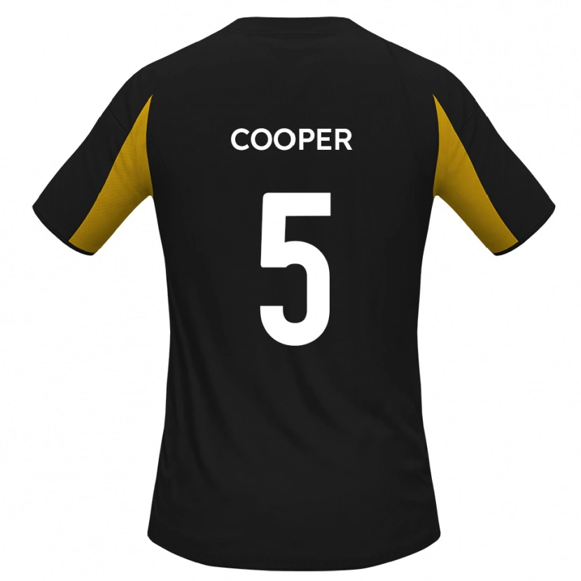 Danxen Mujer Camiseta Jake Cooper #5 Negro Amarillo 2ª Equipación 2025/26 La Camisa México