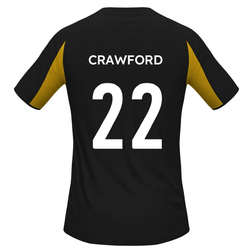 Danxen Mujer Camiseta Tom Crawford #22 Negro Amarillo 2ª Equipación 2025/26 La Camisa México