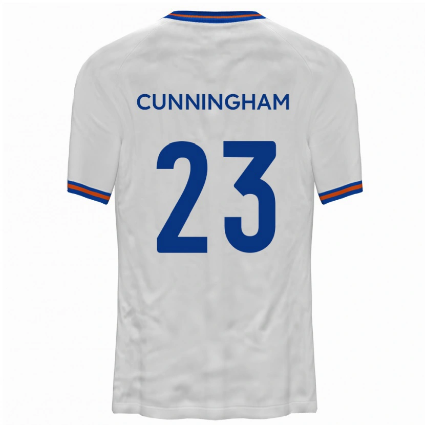 Danxen Mujer Camiseta Elliott Cunningham #23 Blanco Azul 2ª Equipación 2025/26 La Camisa México