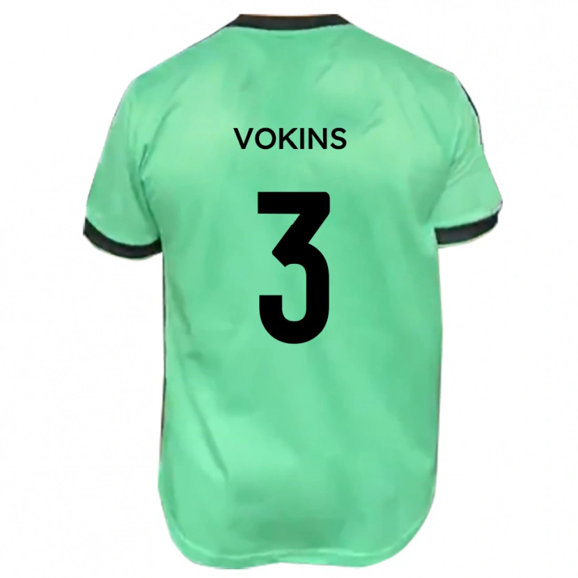 Danxen Mujer Camiseta Jake Vokins #3 Turquesa Negro 2ª Equipación 2025/26 La Camisa México