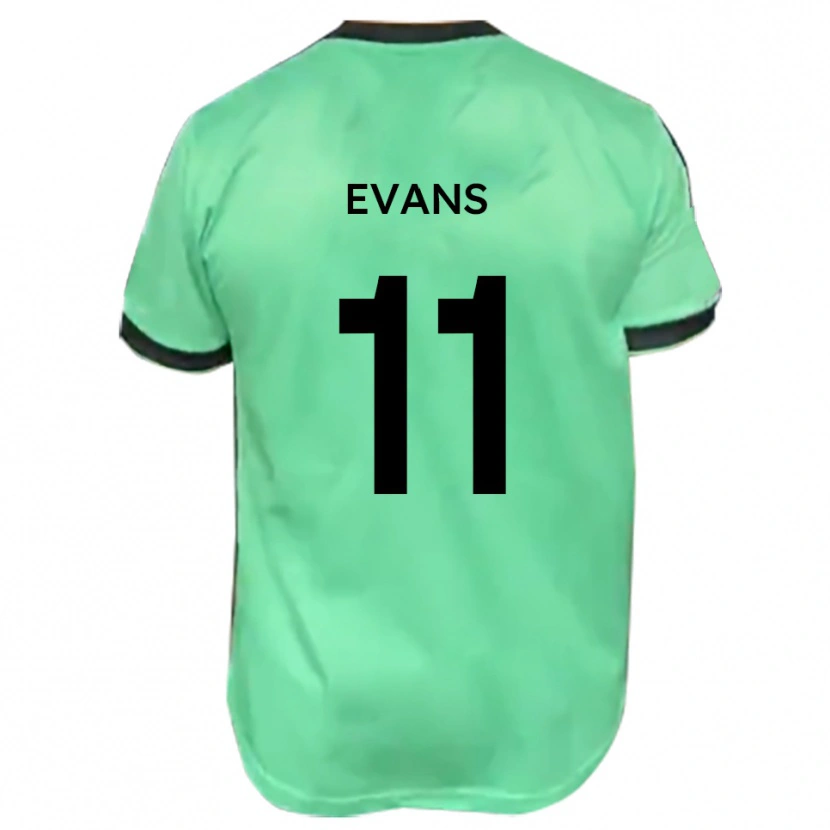 Danxen Mujer Camiseta Kieron Evans #11 Turquesa Negro 2ª Equipación 2025/26 La Camisa México
