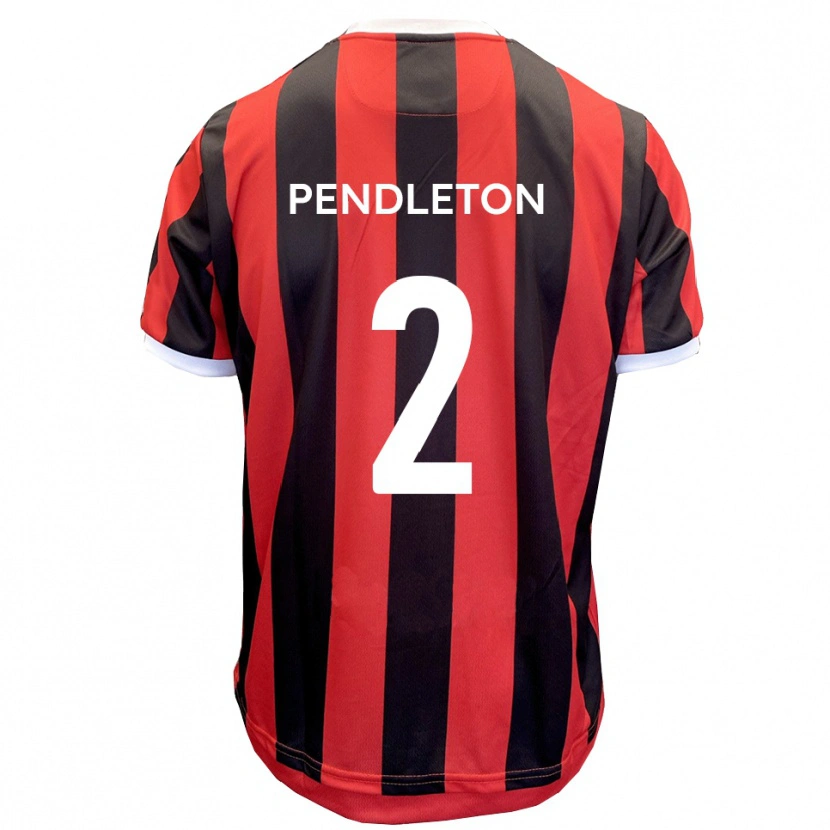 Danxen Mujer Camiseta Byron Pendleton #2 Rojo Negro 2ª Equipación 2025/26 La Camisa México