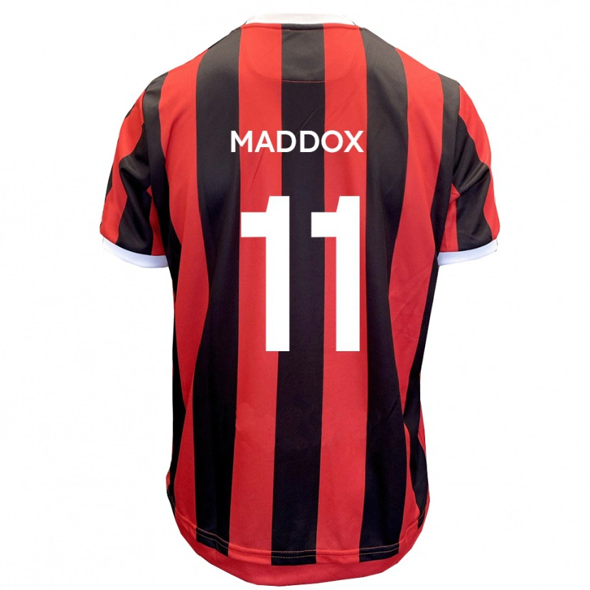 Danxen Mujer Camiseta Jacob Maddox #11 Rojo Negro 2ª Equipación 2025/26 La Camisa México